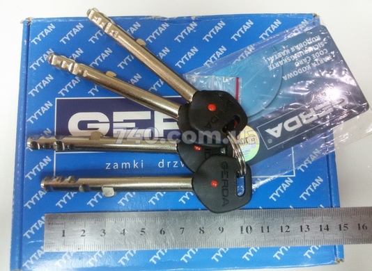 Замок накладний Gerda Tytan ZX GT-8 довгий ключ графіт 40-0028844 фото