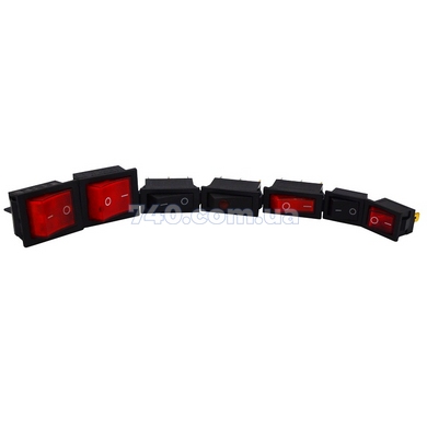 Переключатель красный с подсветкой RZ KCD4-A401N 49-1712 фото