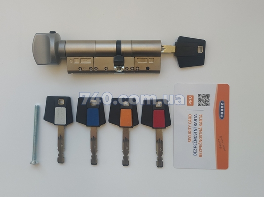 Цилиндр TOKOZ PRO 300 (30x30T) ключ-тумблер матовый хром 44-4797 фото