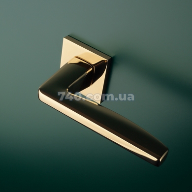 Дверная ручка APRILE Erba Q 7S AT полированная латунь PVD (тонкая розетка) 45-687 фото