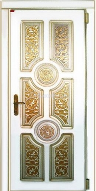 Вхідні двері Сталь М, модель Венеція фрезерований МДФ художній+патина з двох боків 80-0013445 фото