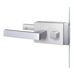 Комплект AGB Vitra B99970.01.01 (ручка+замок) для скляних дверей під WC, анодоване срібло 44-9881 фото