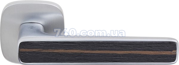 Дверна ручка + накладки для санвузла Colombo Design Spider матовий хром/ebony wood 40929/2 фото