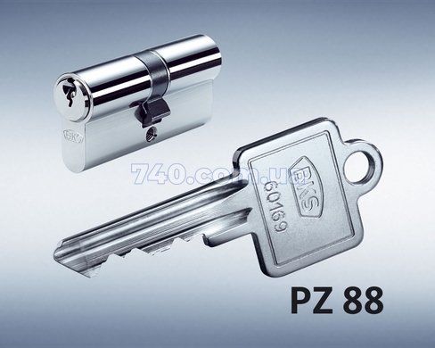 Цилиндр GU BKS (серия 88) 60 мм (30x30) ключ-ключ, хром 40-0023919 фото