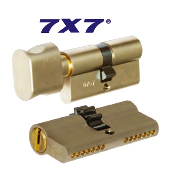 Дверные цилиндры MUL-T-LOCK 7х7 66 мм (31Тx35) ключ-тумблер. Тублер матовый хром.
