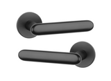 Дверна ручка STILE LARKA R 7S ST чорний матовий BLACK(тонка розетка) 50-1144 фото