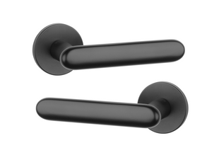 Дверна ручка STILE LARKA R 7S ST чорний матовий BLACK(тонка розетка) 50-1144 фото