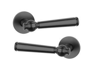 Дверная ручка STILE TUKA R 7S ST черный матовый BLACK(тонкая розетка) 50-1411 фото
