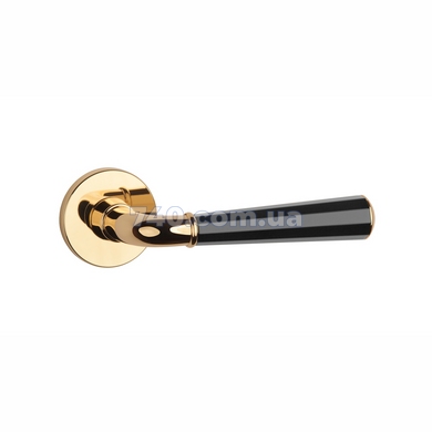 Дверна ручка APRILE Marigold R 7S ASM полірована латунь/чорний/полірована латунь 49-1217 фото