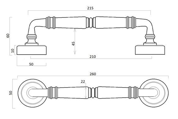 Ручка скоба Fadex Antik MG40. C02 - хром матовый 43-0007580126 фото