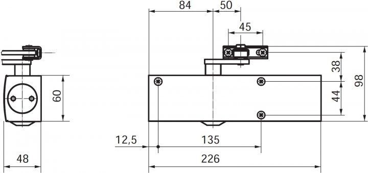 Дверний дотягувач Geze TS 2000 NV BC 2/3/4 до 100 кг з тягою, чорний 45-1277 фото