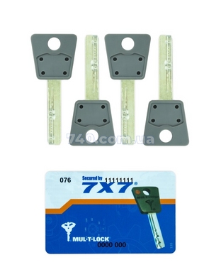 Комплект ключів MUL-T-LOCK 7x7 4KEY+CARD 430095 фото