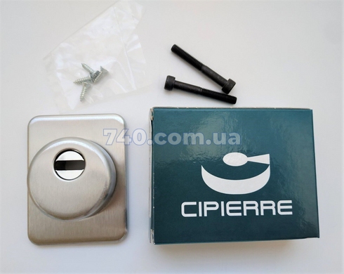 Дверна загартована броненакладка Cipierre Rectangle матовий хром (Італія) 40-039394 фото