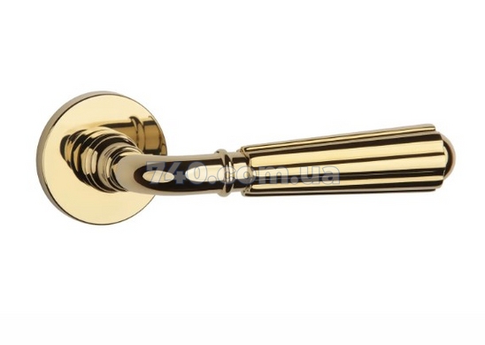 Дверная ручка APRILE Utrica R 7S AS полированная латунь PVD (тонкая розетка) 45-710 фото