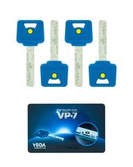 Комплект ключей VEGA VP-7 4KEY+CARD 430046 фото
