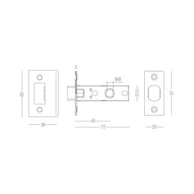 Дверная задвижка MVM/LINDE P-100 матовый антрацит 40-04328375 фото