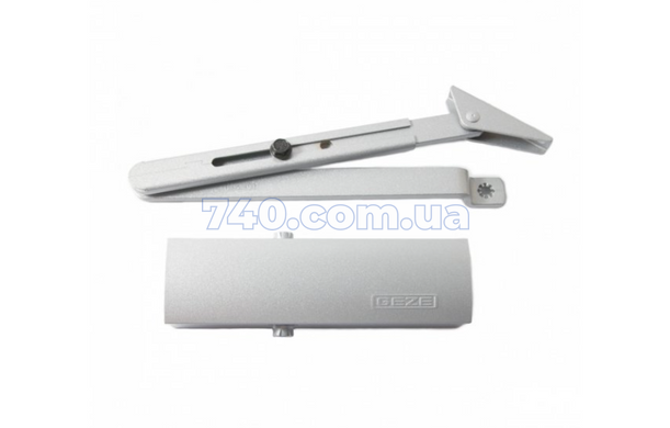 Дверной доводчик Geze TS 2000 NV BC 2/3/4 до 100 кг с фиксацией, серебристый (124944+102445) 45-1279 фото