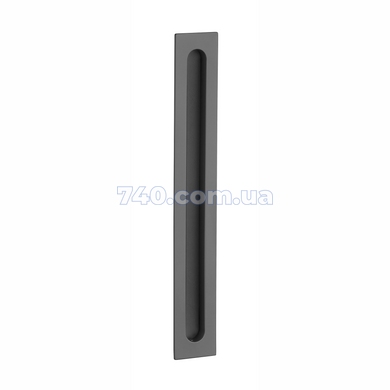 Ручка для раздвижных дверей прямоугольная APRILE HD 239 AS черный матовый/кожа 44-10346 фото