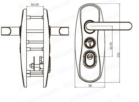 Защитная фурнитура MUL-T-LOCK Platinum SH300 mov-mov din Plate 85/90мм Никель_сатин 50-55мм 3клас Platinum nickel_Satin Комплект 40-0029429 фото