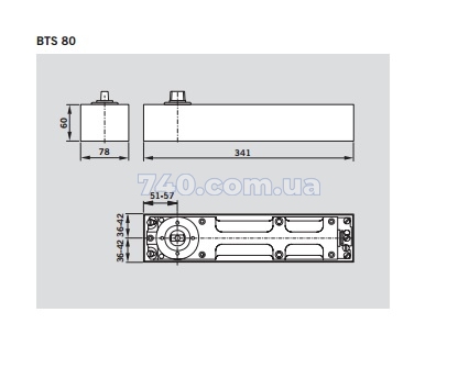 Дверной доводчик DORMAKABA BTS80 EN 3/4/6 до 120 кг 40-0021827 фото