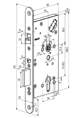 Замок электромеханический ABLOY EL 561 BS65мм 72мм FP20 RA L1.3 DIN SOL 12-24V NC/NO EI EL542/543 44-7599 фото