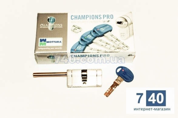 Циліндр Mottura Champions Pro CP4P 92мм (61х Шток) ключ-тумблер хром, довжина штока до 80 мм 40-0025089 фото