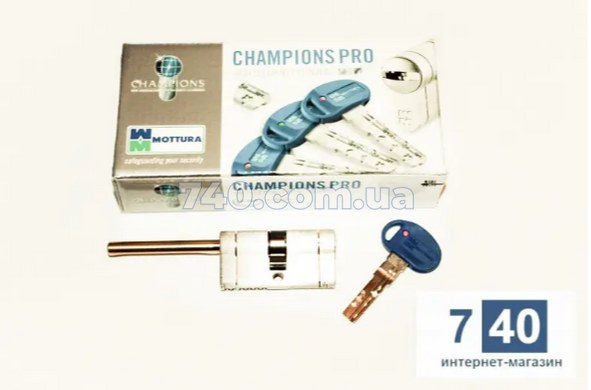 Циліндр Mottura Champions Pro CP4F 82мм (41х41T) ключ-тумблер матовий хром 44-1836 фото