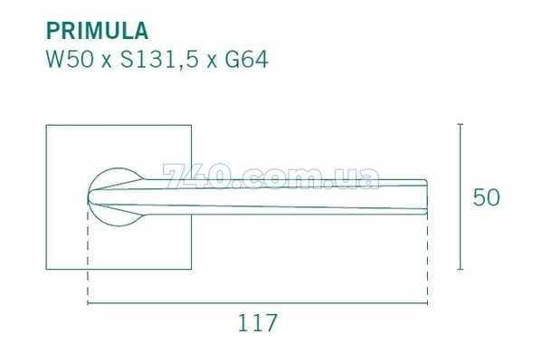 Дверная ручка APRILE Primula Q C01 полированный хром 40-0411539 фото