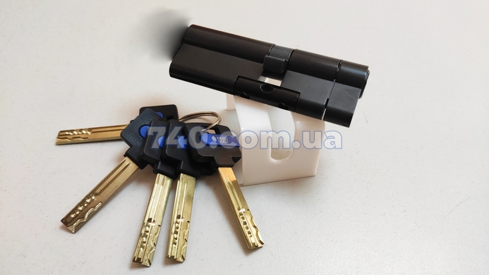 Циліндр HardLock серії К 60 мм (30x30) ключ-ключ чорний 44-8837 фото