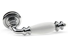 Ручка дверна Fadex Siena Ceramic V. C01-хром полірований/біла кераміка 40-01267881 фото