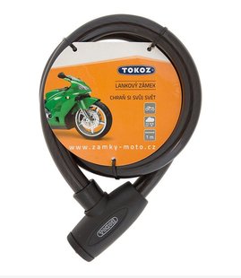 Замок TOKOZ MOTO BLACK з тросом 100 см 2KEY ТК8 2 ключі 40-25467 фото