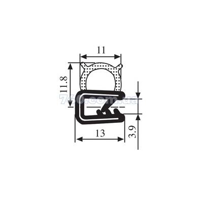 Профиль уплотнительный п RZ A1.006, для электрошкафов, 3 мм 49-1669 фото