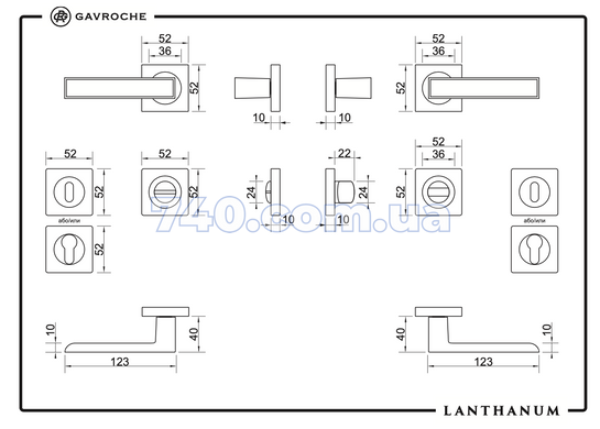 Дверная ручка GAVROCHE Lanthanum-LA A3 черный 49-200 фото