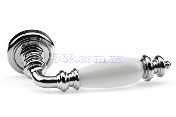 Ручка дверна Fadex Siena Ceramic V. C01-хром полірований/біла кераміка 40-01267881 фото