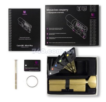 Циліндр Sherlock HK 60 мм (30x30) ключ-тумблер золото 40-0004266 фото