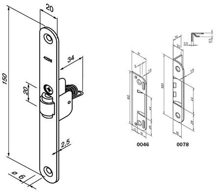 Роликовая заскочка Abloy 4238 univ MME 20мм w/o_sp 44-7585 фото