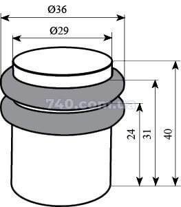 Стопор для двери RDA 1540 античная латунь 40-0021498 фото