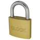Замок навесной QLOCK, чугунный 60 мм, &Oslash;скобы 8мм, 3 ключа золотистый 55-09 фото 1