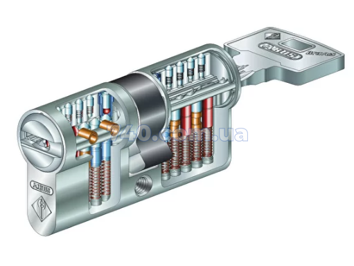 Дверный цилиндр ABUS VELA 1000MX Модульный, ключ-тумблер, 60 (30х30Т), 3 ключа, цвет - никель 44-6278 фото