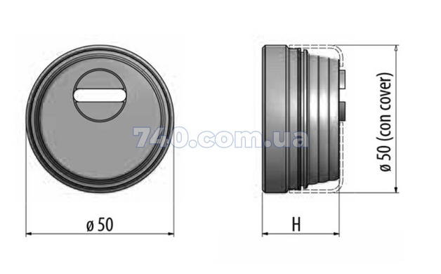 Дверной протектор AZZI FAUSTO F23 Antitubo, матовый хром, H25 мм 000005141 фото