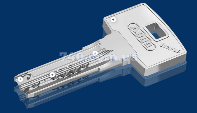 Дверний циліндр ABUS VELA 1000MX Модульний, ключ-тумблер, 90 (45х45Т), 3 ключі, колір - нікель 44-6302 фото