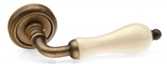 Ручка дверна Fadex Perugia 461V. B02 - бронза матовая/бежевая керамика 40-02167887 фото
