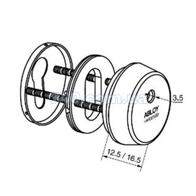 Протектор ABLOY CH101 Din Round 12,5мм 40-80мм Латунь_полірована 3клас Kila Комплект 40-0029466 фото