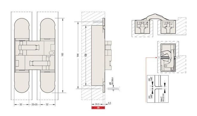 Дверная петля CEAM 1131 3D бронза 40-00113105 фото