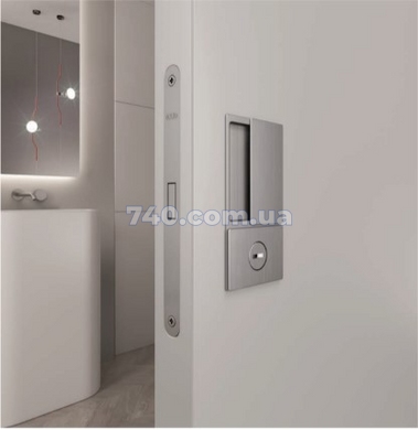Дверна ручка AGB Wave для розпашних дверей під сантехнічний замок білий матовий 44-6618 фото