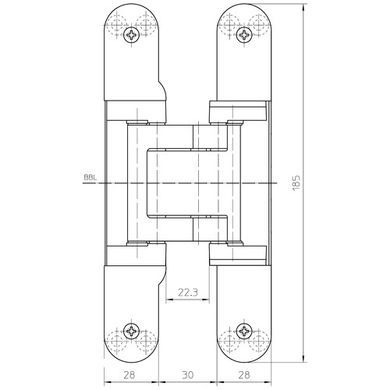 Петля дверна прихована SIMONSWERK Tectus TE 541 3D FVZ F1 хром матовий 100 кг 50-949 фото