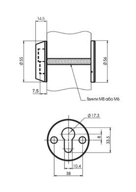 Протектор MUL-T-LOCK SL3 Din Round 14,5мм 48-53мм Хром_полированный 3клас chrome_nickel Комплект, М8х65 44-1466 фото