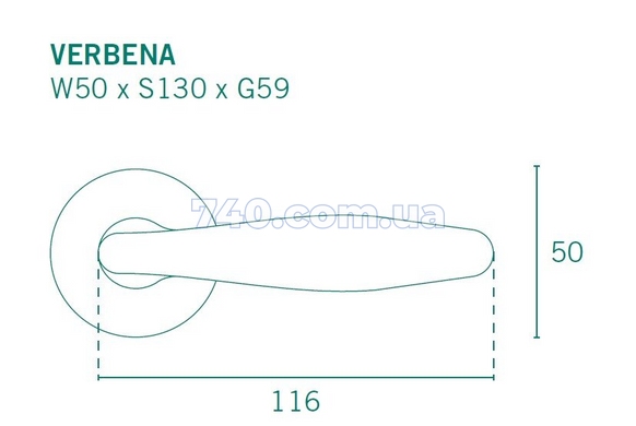 Дверная ручка + накладки для циліндра APRILE Verbena R C01 хром полированный 40-004399021 фото
