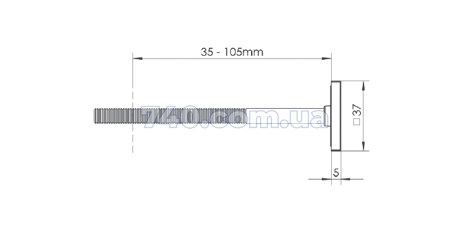 Кріплення універсальне наскрізне ручки-скоби WALA односторонньої з нержавіючої сталі Q10,Q45RX для профілю ALU, PCV 45-636 фото