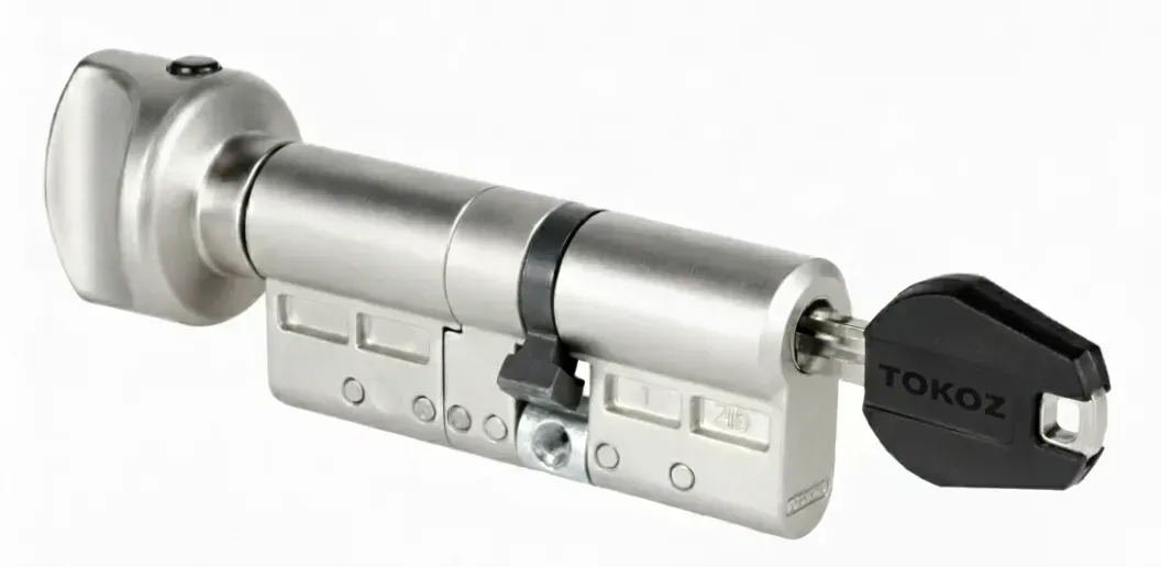 Цилиндр TOKOZ PRO 400 ключ–тумблер с блокировкой, матовый никель
